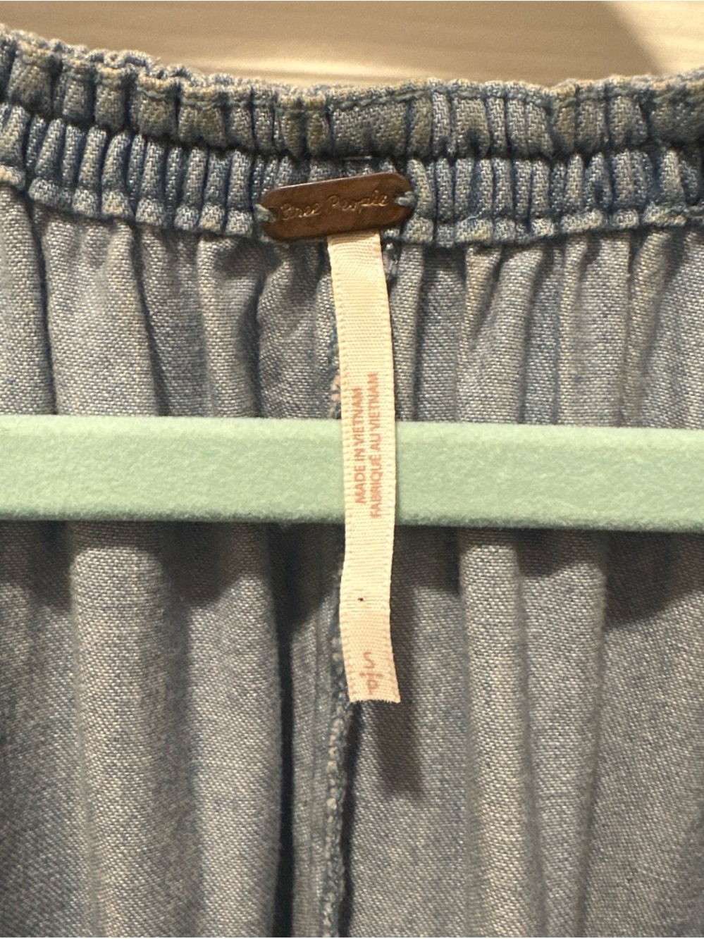 Blue Chambray V-Neck Babydoll Dress - Picture 2 of 3